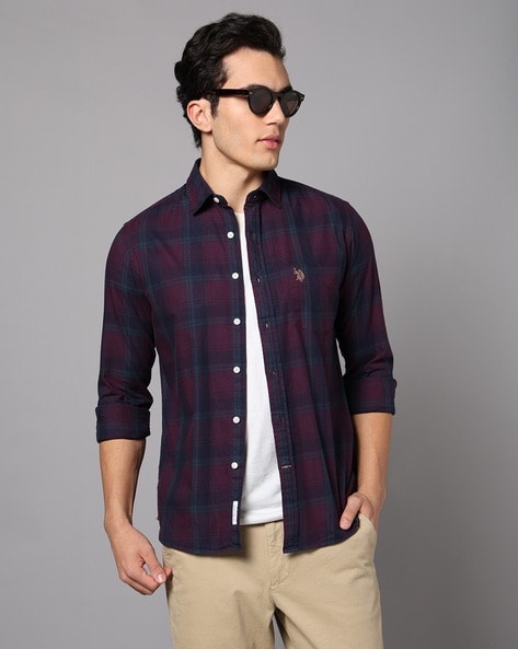 Men Checked Tailored Fit Shirt