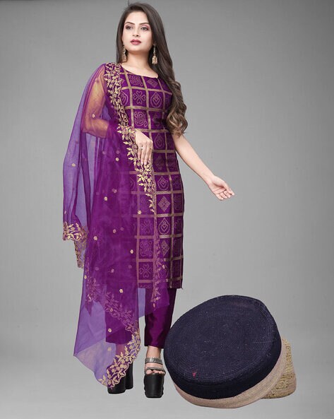 Textured Unstitched Dress Material Price in India