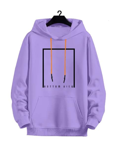 Men Printed Regular Fit Hoodie with Kangaroo Pocket