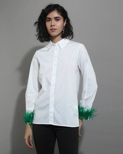 Lulu & Sky Women Relaxed Fit Shirt with Spread Collar
