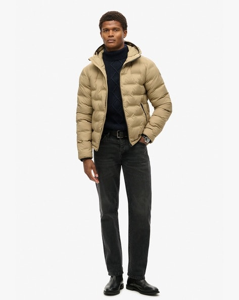 Beige puffer jacket mens online