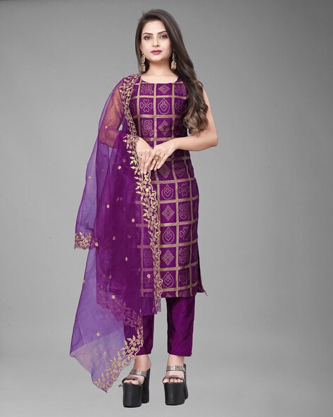 Textured Unstitched Dress Material Price in India