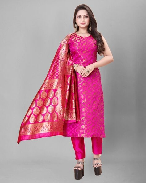 Women textured unstitched dress Price in India