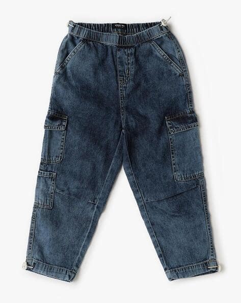 Boys Mid-Wash Parachute Fit Jogger Jeans
