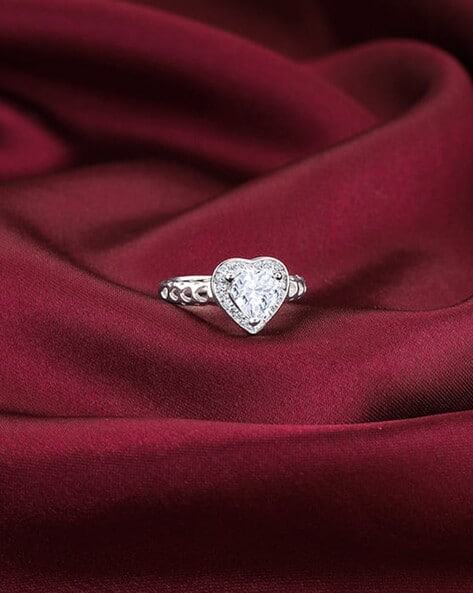 Giva Women Silver Fall in Love Ring