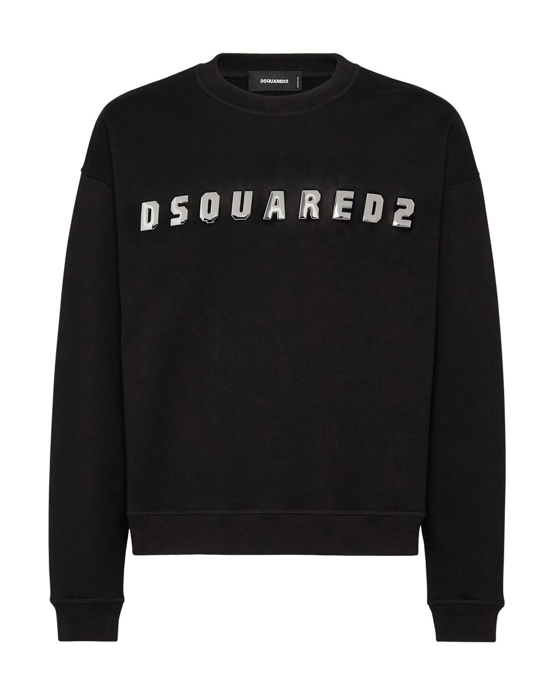 【関税&送料込】Dsquared Black Cotton Sweatshirt dsquared2-black-cotton-