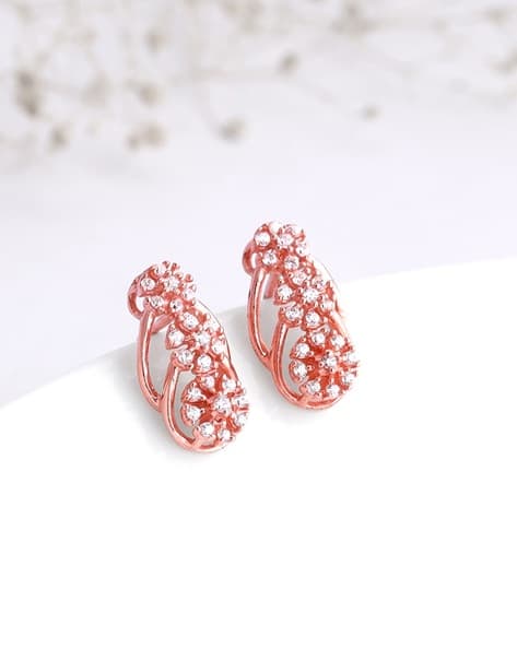 Giva Women Rose Gold Floral Edifice Earrings