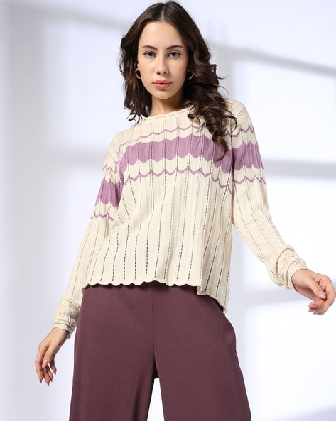 Women Knitted Relaxed Fit Pullover