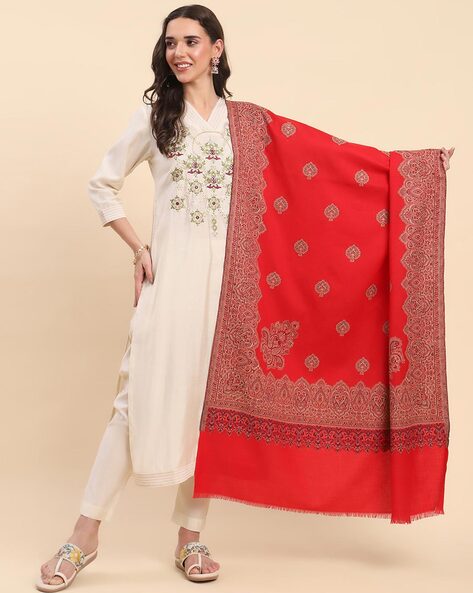 Wool Floral Shawl Price in India