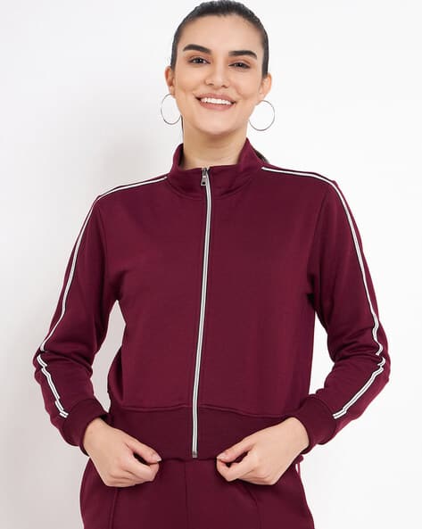 Women Zip-Front Regular Fit Bomber Jacket