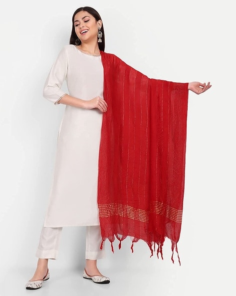 Women Dupatta with Tassels Price in India