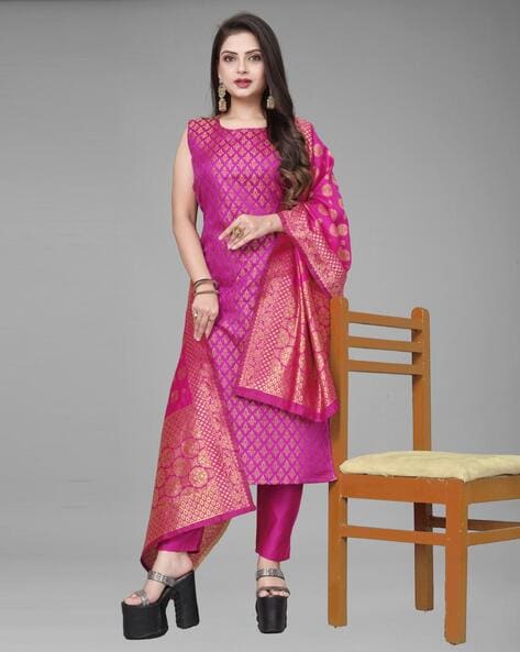 Textured Unstitched Dress Material Price in India