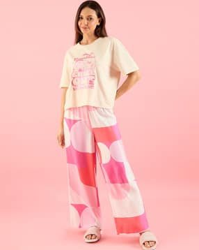 Sweet Dreams Graphic Print T-Shirt & Pyjamas Set