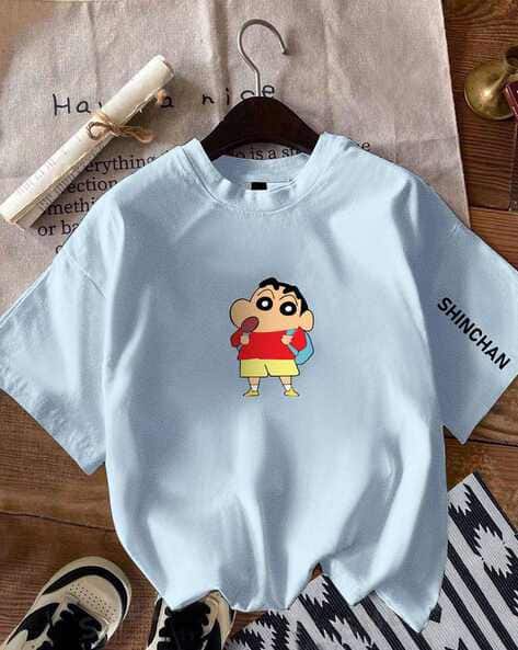 Women Shinchan Print Oversized Fit T-Shirt