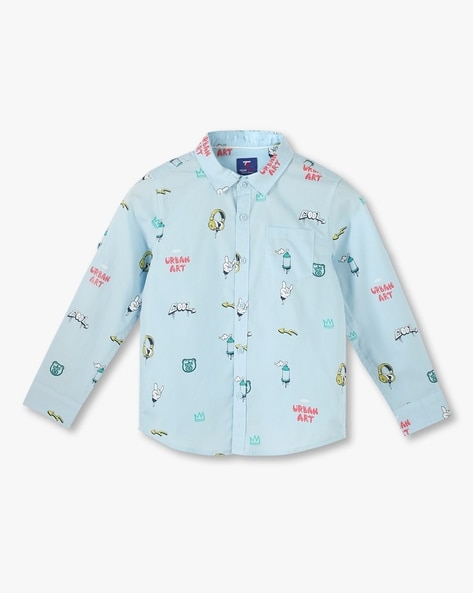 Boys Printed Regular Fit Shirt