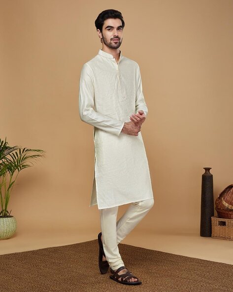 Kisah Men Solid Texture Kurta