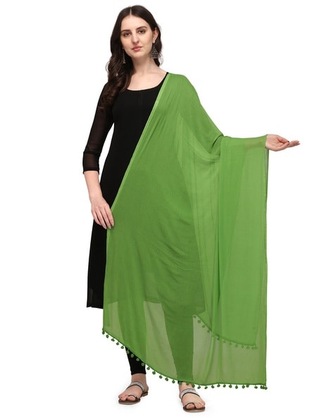 Women Dupatta with Beaded Tassels Price in India