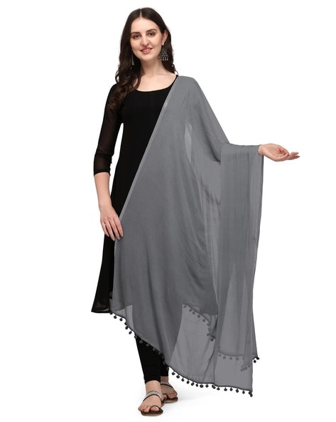 Women Dupatta with Beaded Tassels Price in India