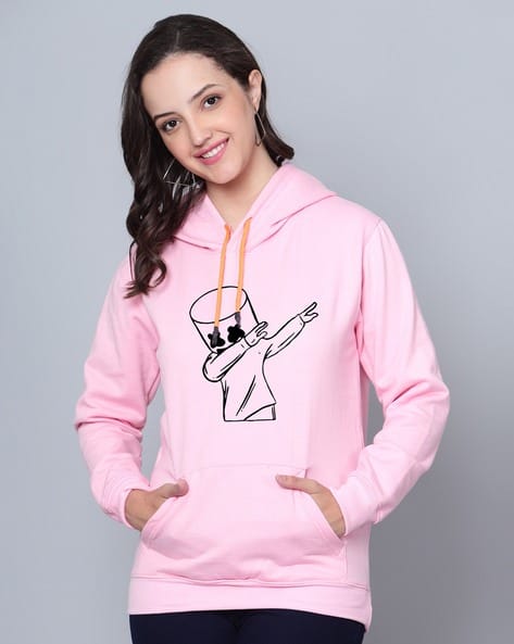 Buy Pink Sweatshirt Hoodies for Women by Fashion And Youth