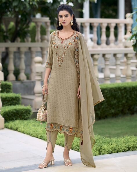 Women Embroidered Straight Kurta Set Price in India