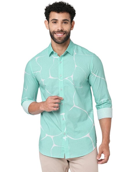 Buy Turquoise Shirts for Men by BLUE BUDDHA Online