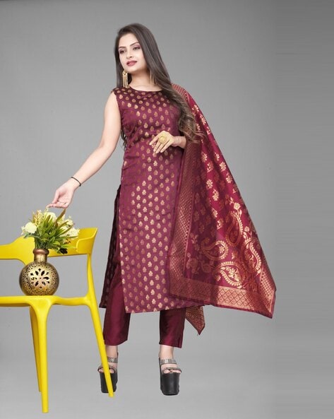 Textured Unstitched Dress Material Price in India