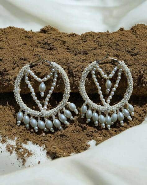 Buy White Earrings for Women by jewelwati Online