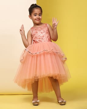 toy balloon kids Girls Solid Fit and Flare Dress-picture-53