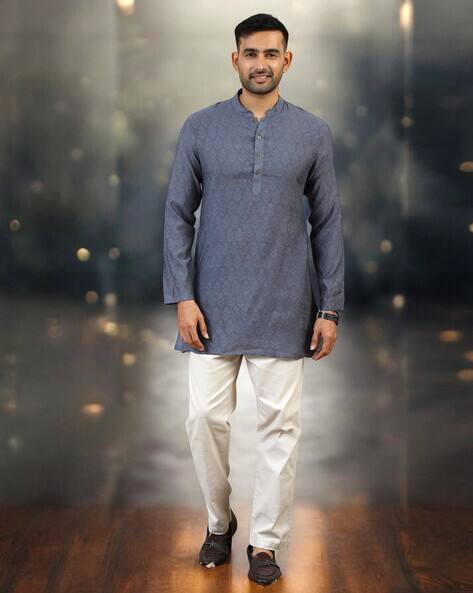 TATTVA Men Floral Short Kurta