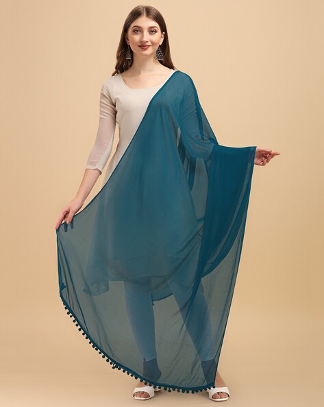 Women Dupatta with Beaded Tassels Price in India