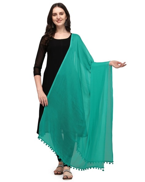 Women Dupatta with Beaded Tassels Price in India