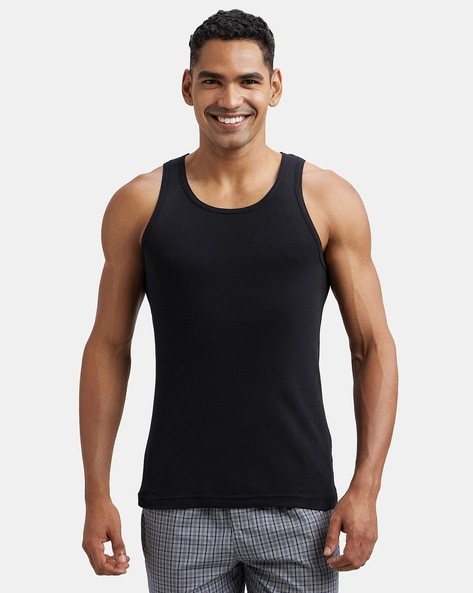 FP04 Super Combed Cotton Round Neck Sleeveless Vest