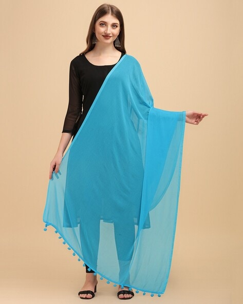 Women Dupatta with Beaded Tassels Price in India