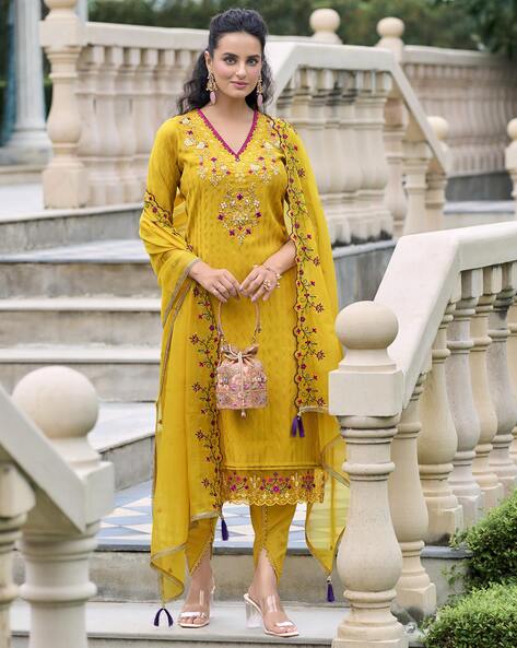 Yellow Kurta Suit Sets for Women by MOJILAA Online | Ajio.com