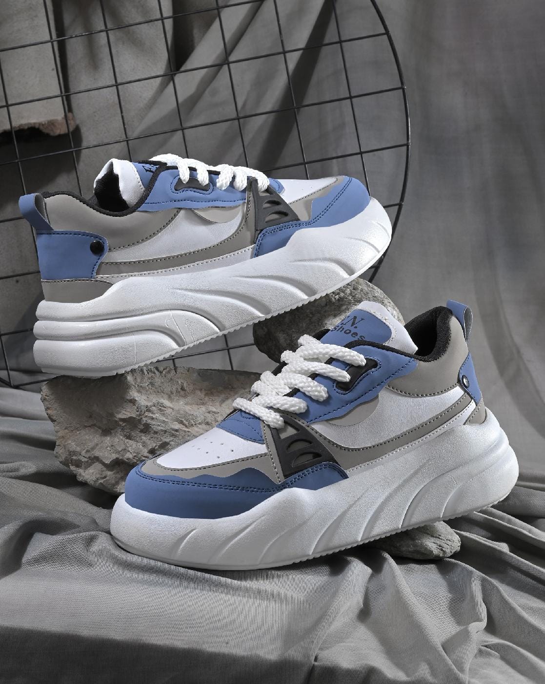 Buy White-Blue Sneakers for Men by LAYASA Online | Ajio.com