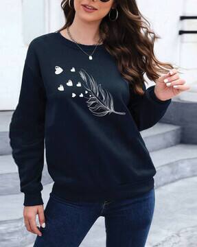 Women Printed Regular Fit Sweatshirt