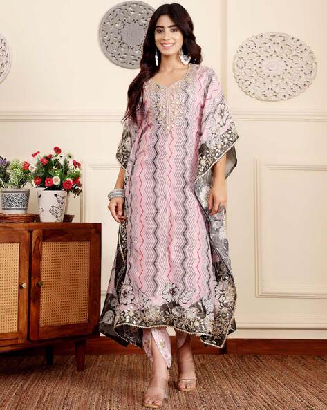 Embroidery Flared Kurta Set Price in India