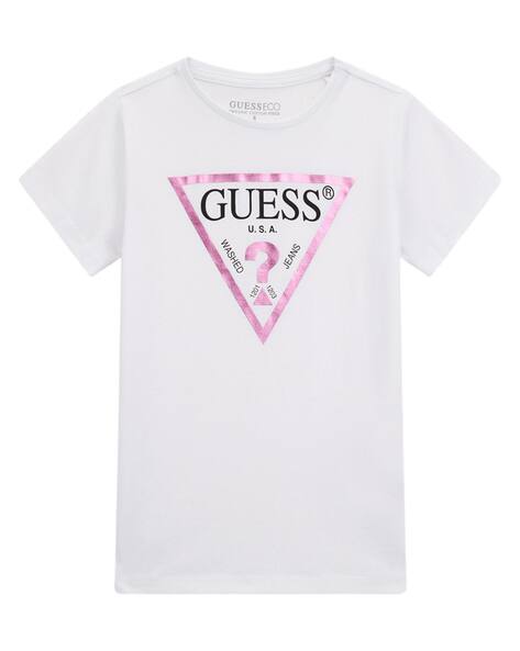 Ajio White Guess T Shirt Buy True White A000 Tshirts For Girls By