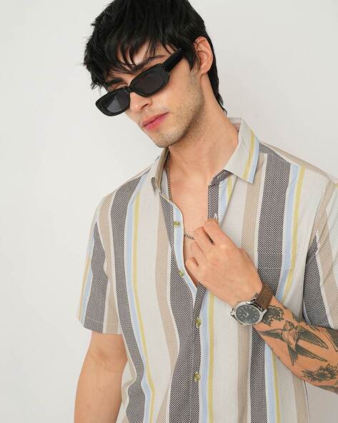 Men Striped Slim Fit Shirt