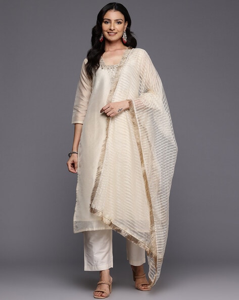 Embroidery Straight Kurta Set Price in India