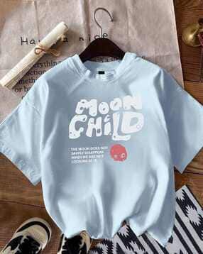 Women Typographic Print Oversized Fit T-Shirt