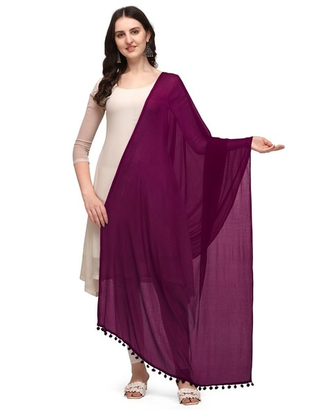 Women Dupatta with Beaded Tassels Price in India