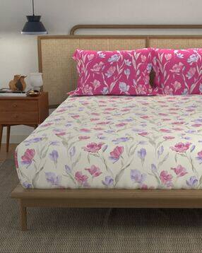 urban space Cotton Floral Printed Double Bedsheet With 2 Pillow Covers-picture-22