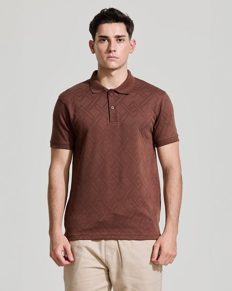 Men Printed Slim Fit Polo T-Shirt