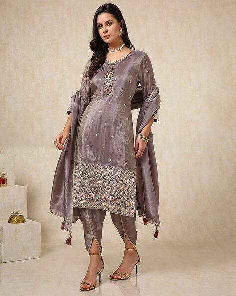 Women Embellished Straight Kurta Set Price in India