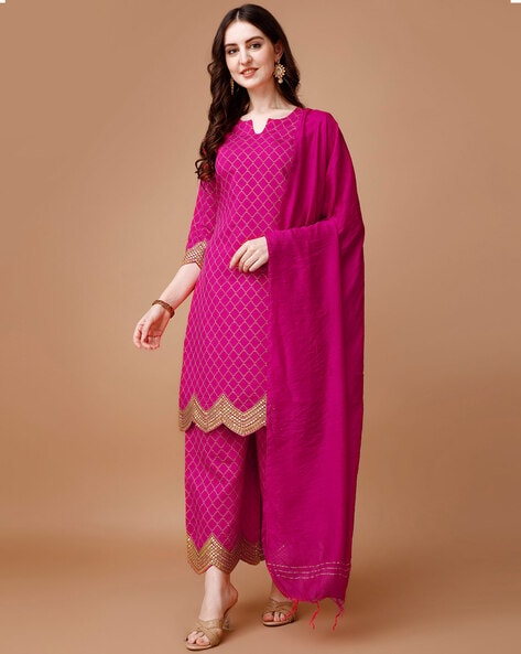 Women Embroidered Straight Kurta Set Price in India