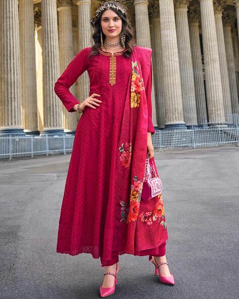 Embroidery Anarkali Kurta Set Price in India