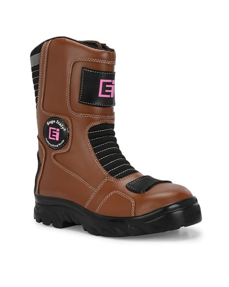 Ajio Womens Mid Calf Boots Brown Women Mid-Calf Boots With Zip Closure