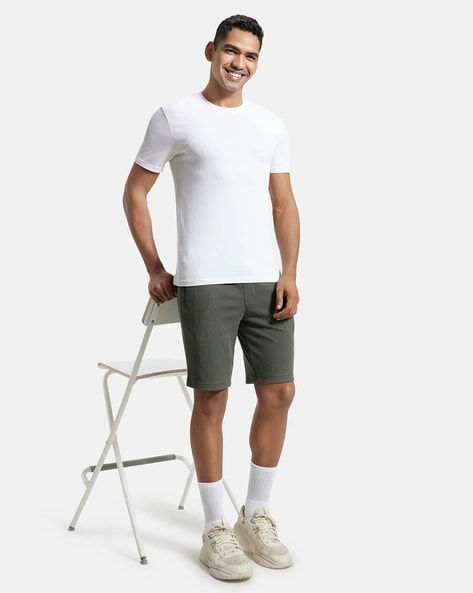 AM14 Super Combed Cotton Rich Straight Fit Shorts with Zipper Pockets