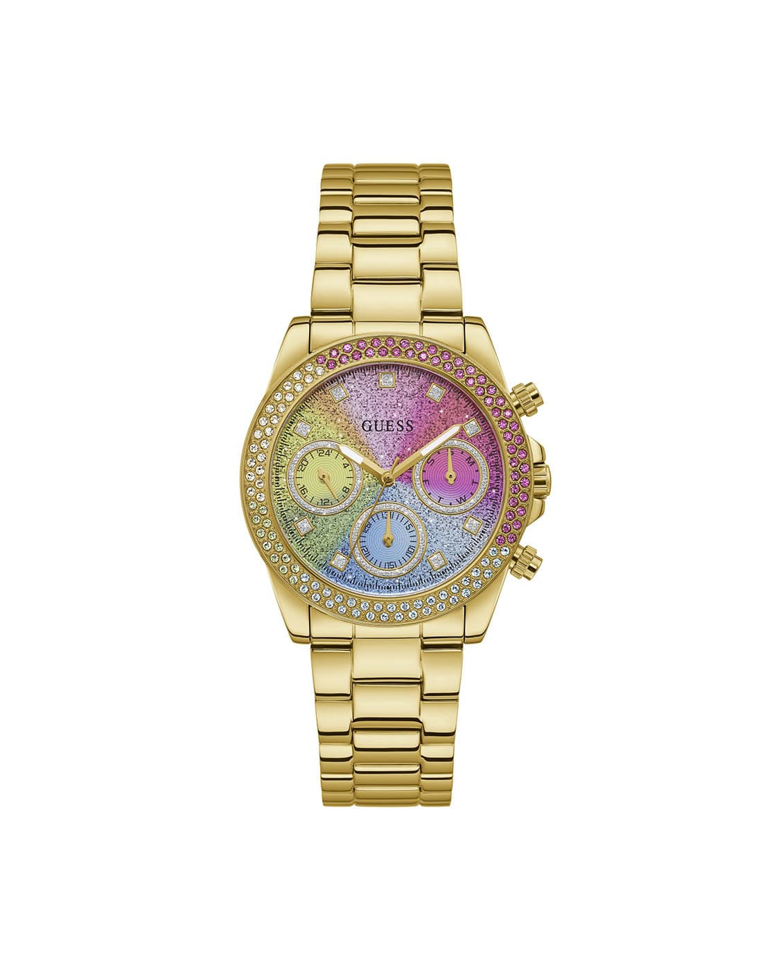 Buy GUESS Stone-Studded Analogue Watch-GW0483L4 | Gold-Toned